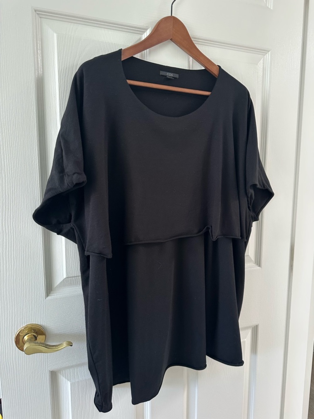 COS Oversized Black Layered Lagenlook Tunic Tee - Size L
